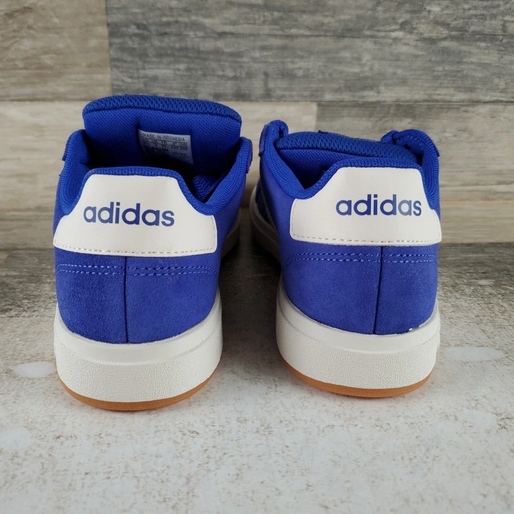 Adidas Grand Court 00s Kids Sz 3.5 Semi Lucid Blue Off White Gum Suede Sneakers